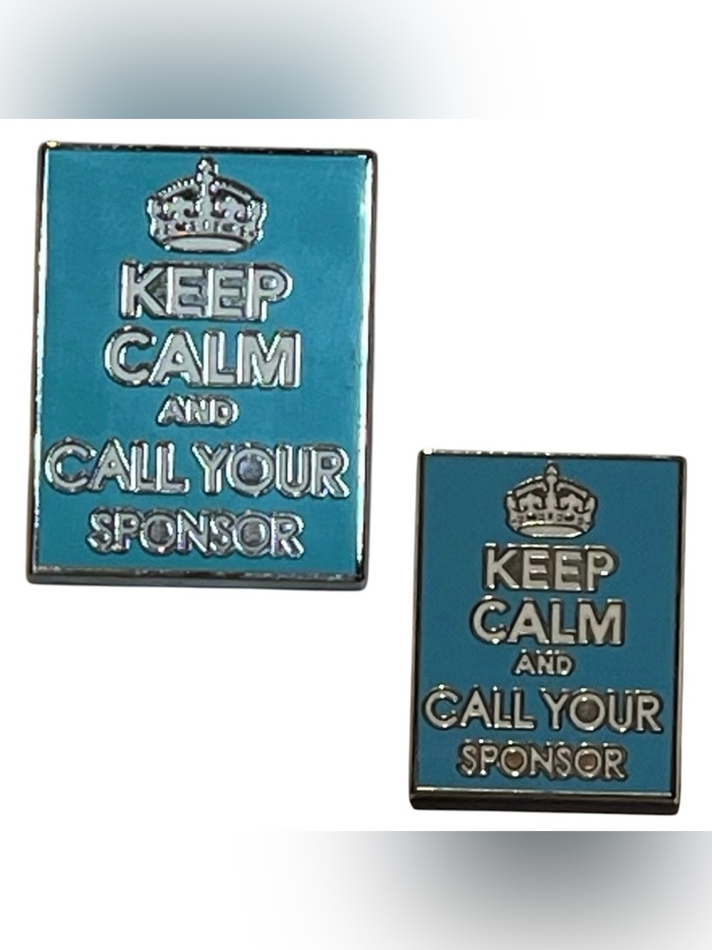 Alcoholics Anonymous Sobriety AA Poster Pin - Keep Calm And Call Your Sponsor